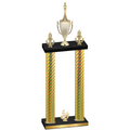 Double Gold Carbon Fiber Fourth Place Chess Trophy