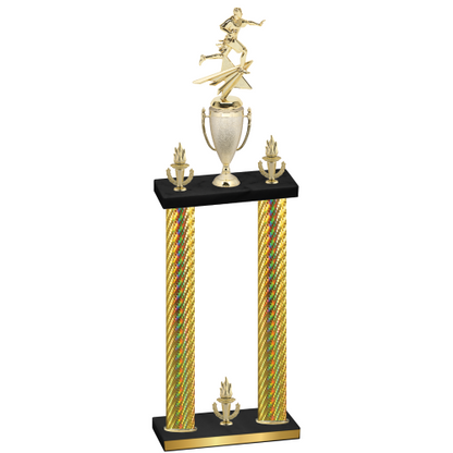 Double Gold Carbon Fiber Victory Flag Football Trophy