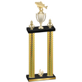 Double Gold Carbon Fiber Fourth Place Fishing Trophy