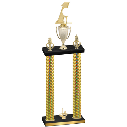 Double Gold Carbon Fiber First Place Golf Trophy