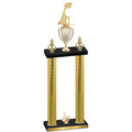 Double Gold Carbon Fiber Third Place Golf Trophy
