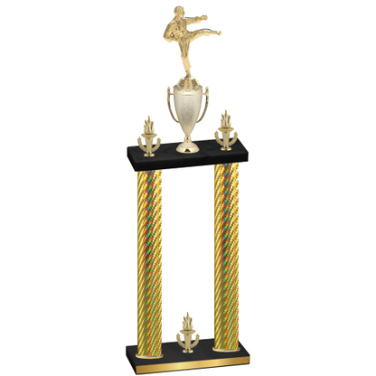 Double Gold Carbon Fiber Victory Karate Trophy