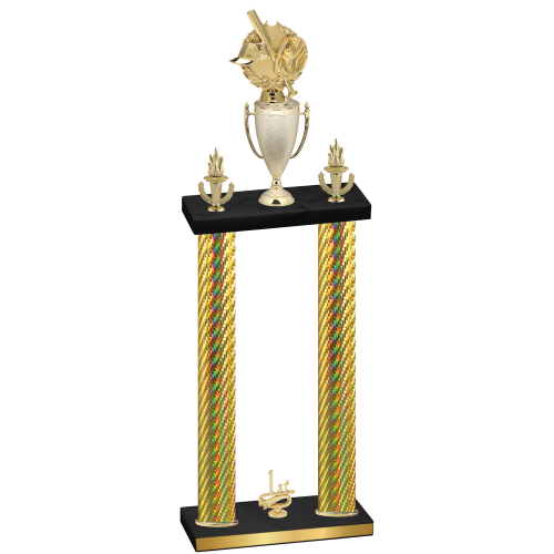 Double Gold Carbon Fiber First Place Baseball Trophy