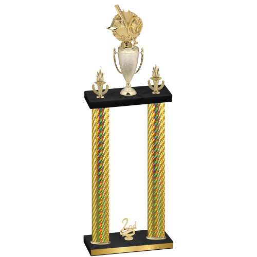 Double Gold Carbon Fiber Second Place Baseball Trophy