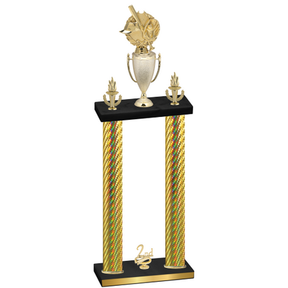 Double Gold Carbon Fiber Second Place Baseball Trophy