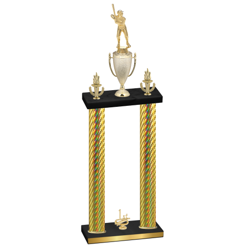 Double Gold Carbon Fiber First Place Baseball Trophy