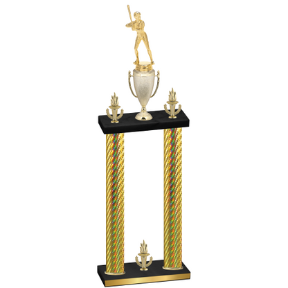 Double Gold Carbon Fiber Victory Softball Trophy