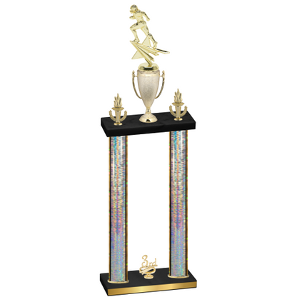 Double Silver Glacier Third Place Football Trophy