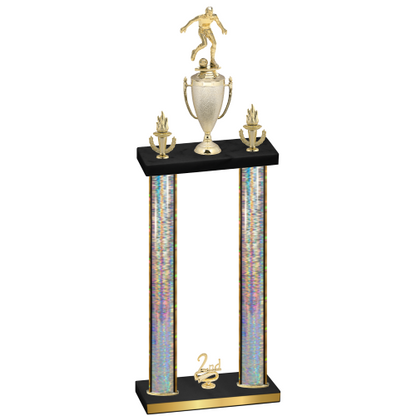 Double Silver Glacier Second Place Soccer Trophy