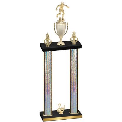 Double Silver Glacier Second Place Soccer Trophy
