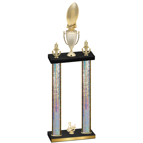 Double Silver Glacier Third Place Football Trophy