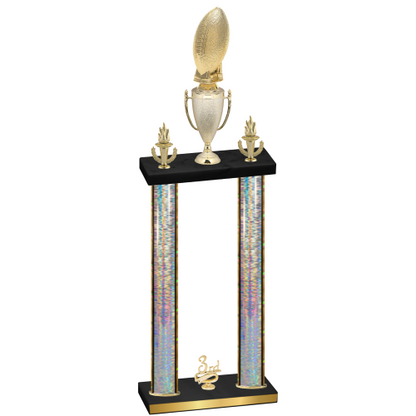 Double Silver Glacier Third Place Football Trophy