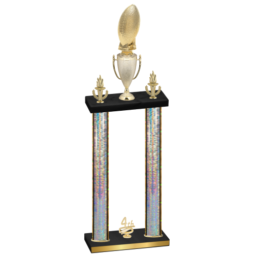 Double Silver Glacier Fourth Place Football Trophy