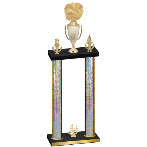Double Silver Glacier Fourth Place Cheerleading Trophy