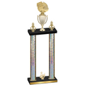 Double Silver Glacier Third Place Basketball Trophy