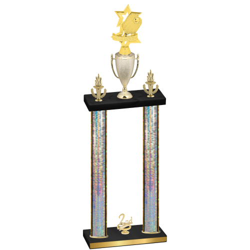 Double Silver Glacier Second Place Pickleball Trophy