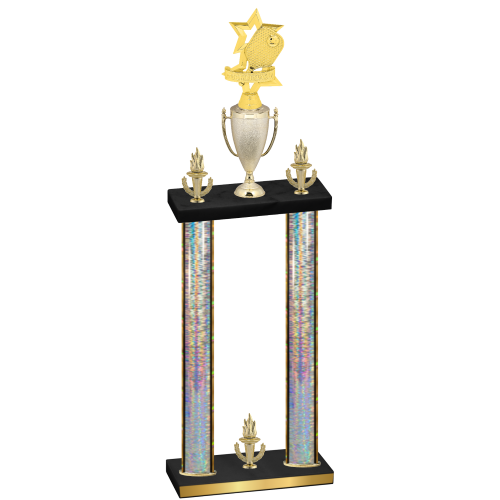 Double Silver Glacier Victory Pickleball Trophy