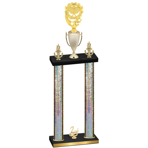 Double Silver Glacier Second Place Pickleball Trophy