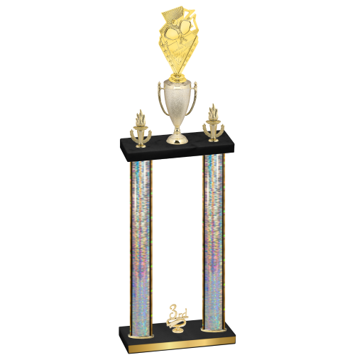 Double Silver Glacier Third Place Pickleball Trophy