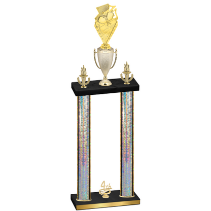 Double Silver Glacier Fourth Place Pickleball Trophy