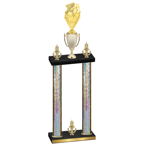 Double Silver Glacier Victory Pickleball Trophy