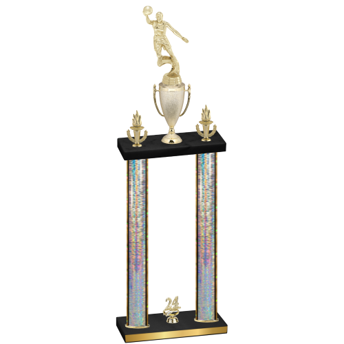 Double Silver Glacier Year Basketball Trophy