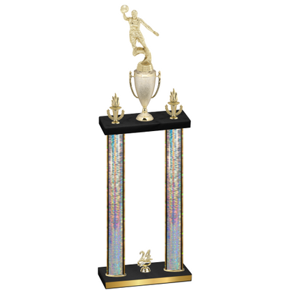 Double Silver Glacier Year Basketball Trophy