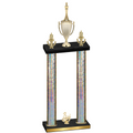 Double Silver Glacier Third Place Chess Trophy