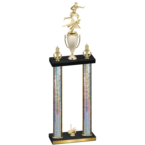 Double Silver Glacier First Place Flag Football Trophy