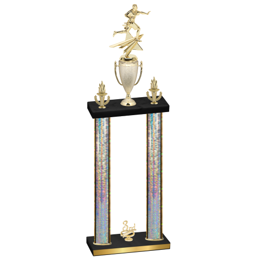 Double Silver Glacier Third Place Flag Football Trophy