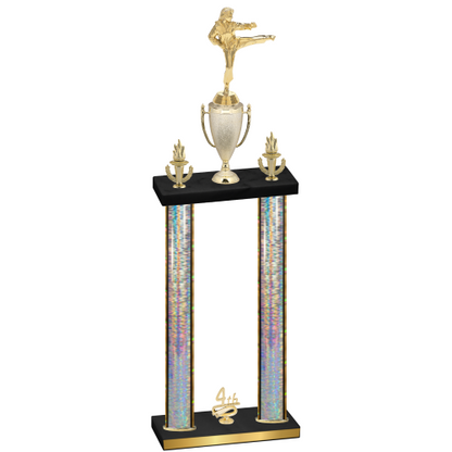 Double Silver Glacier Fourth Place Karate Trophy