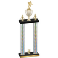 Double Silver Carbon Fiber Year Rugby Trophy
