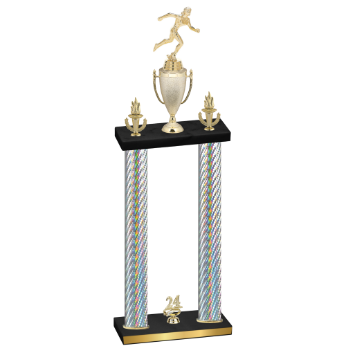 Double Silver Carbon Fiber Year Running Trophy