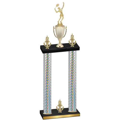 Double Silver Carbon Fiber Victory Tennis Trophy