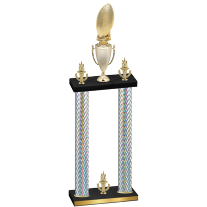 Double Silver Carbon Fiber Victory Football Trophy
