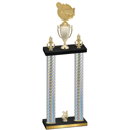 Double Silver Carbon Fiber Year Tennis Trophy