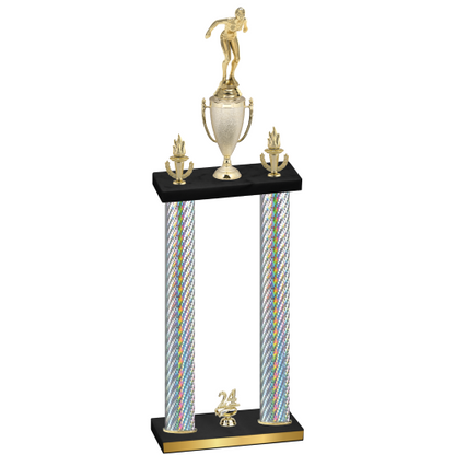 Double Silver Carbon Fiber Year Tennis Trophy