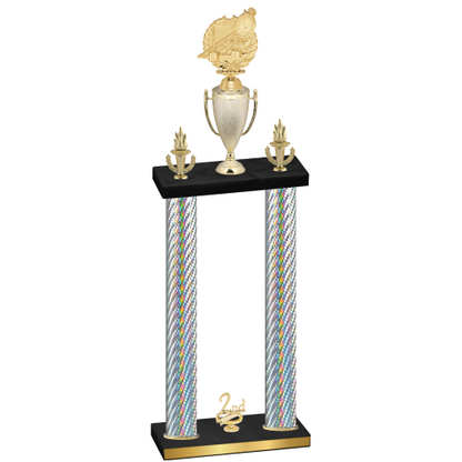 Double Silver Carbon Fiber Second Place Swimming Trophy