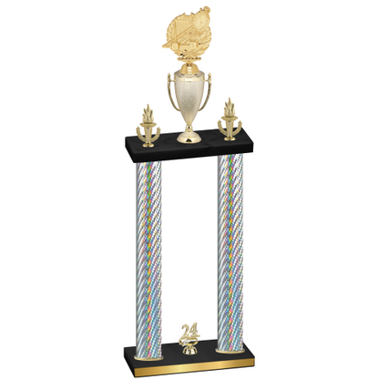 Double Silver Carbon Fiber Year Swimming Trophy
