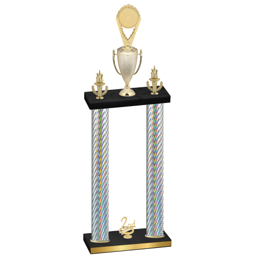 Double Silver Carbon Fiber Second Place Insert Trophy