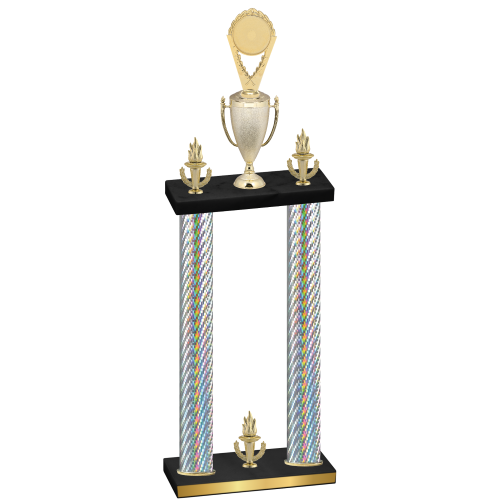 Double Silver Carbon Fiber Victory Insert Trophy