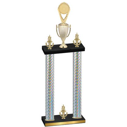 Double Silver Carbon Fiber Victory Insert Trophy