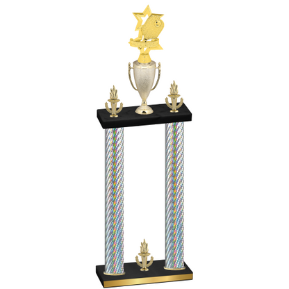 Double Silver Carbon Fiber Victory Pickleball Trophy