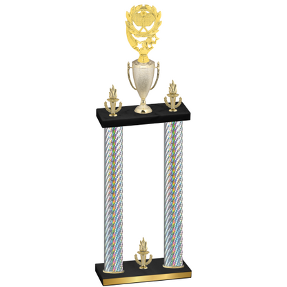 Double Silver Carbon Fiber Victory Pickleball Trophy
