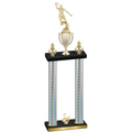 Double Silver Carbon Fiber Second Place Basketball Trophy