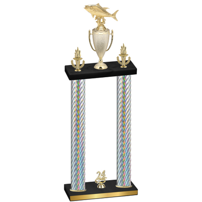 Double Silver Carbon Fiber Year Fishing Trophy
