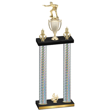 Double Silver Carbon Fiber Fourth Place Shooter Trophy
