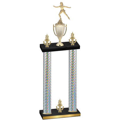 Double Silver Carbon Fiber Victory Skater Trophy