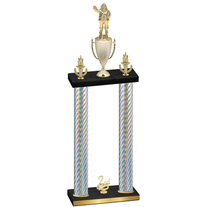 Double Silver Carbon Fiber Second Place Holiday Trophy