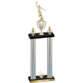 Double Silver Carbon Fiber Second Place Basketball Trophy